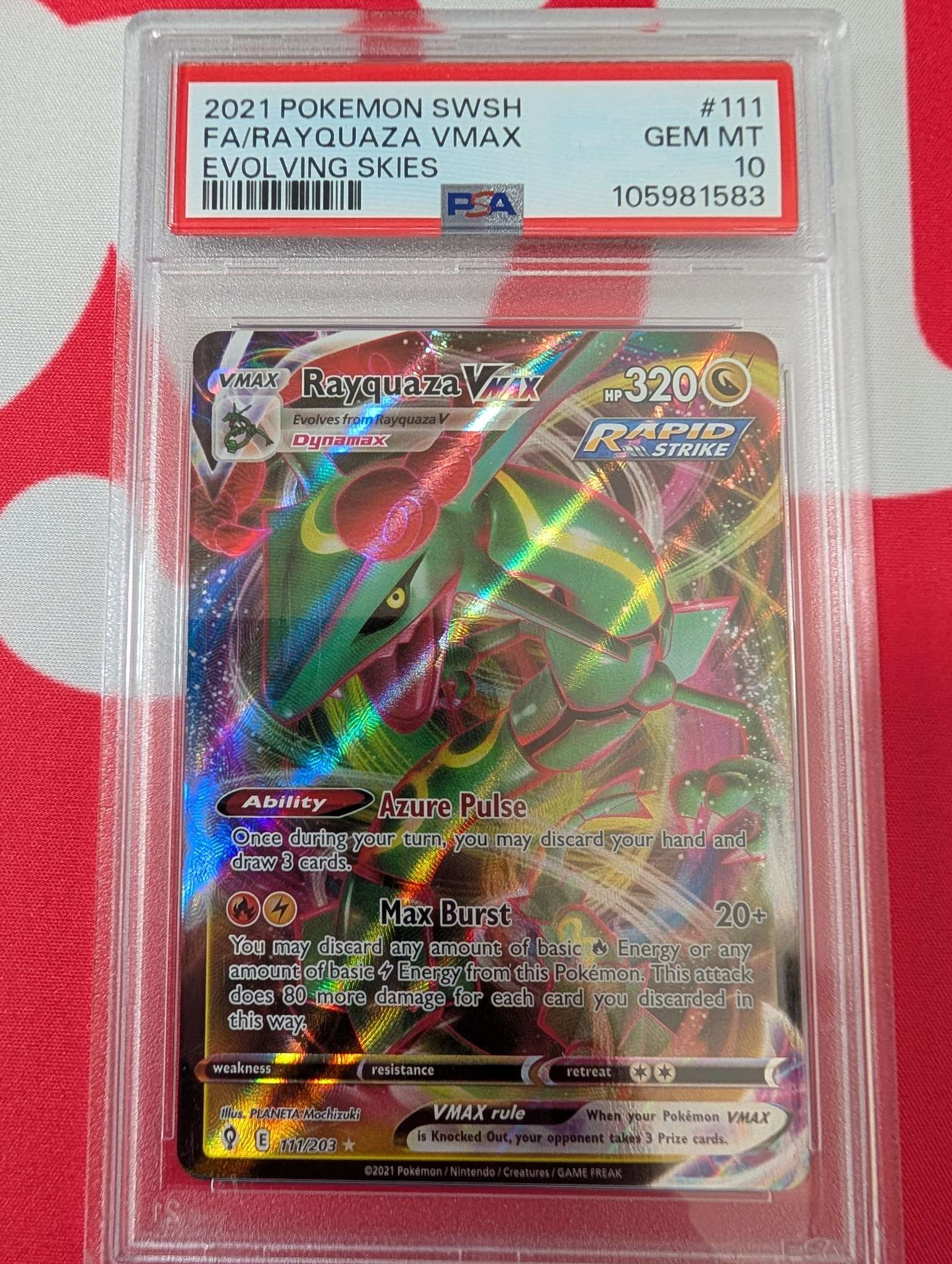 Graded Rayquaza VMAX PSA 10