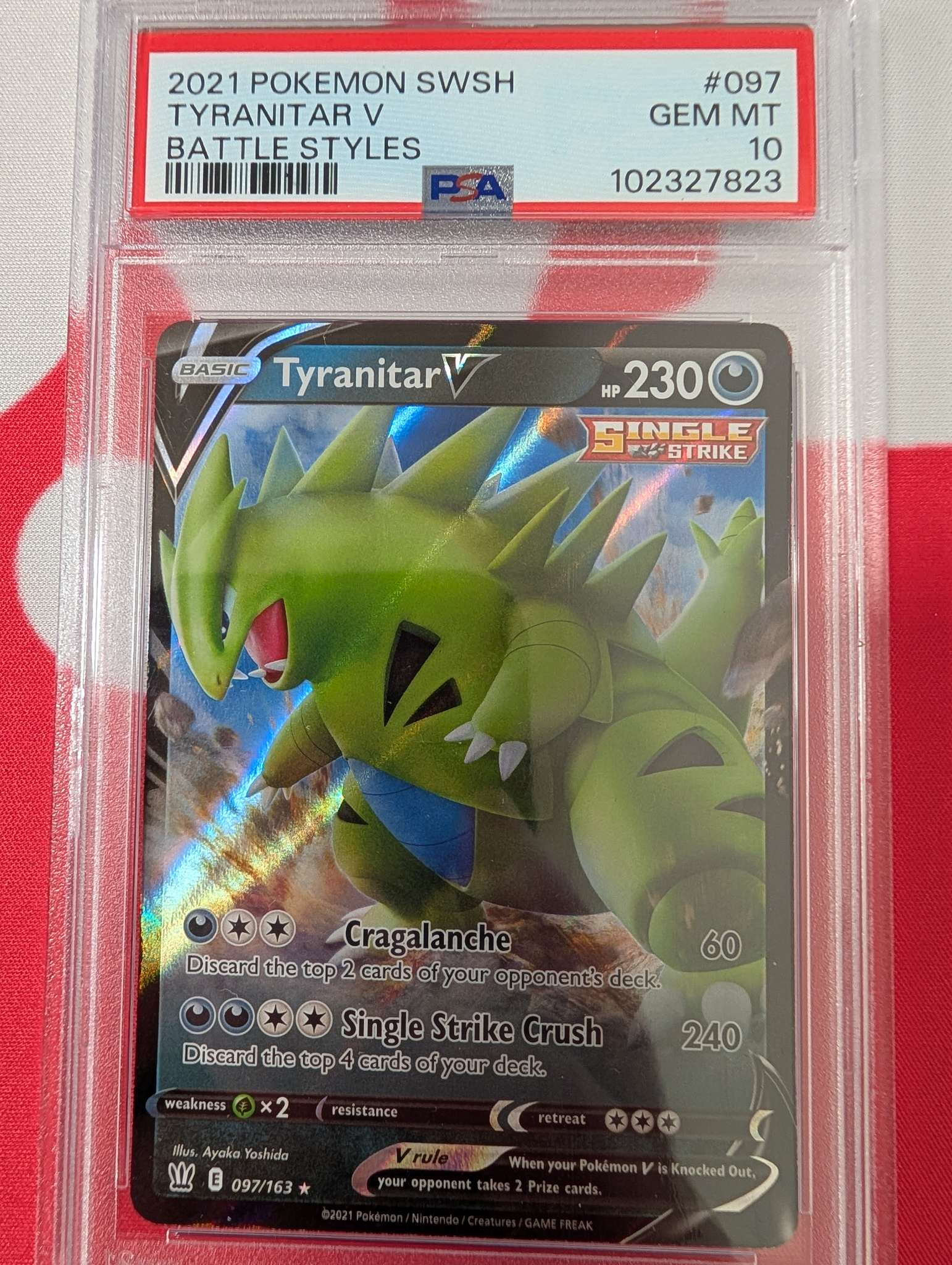 Graded Tyranitar V PSA 10
