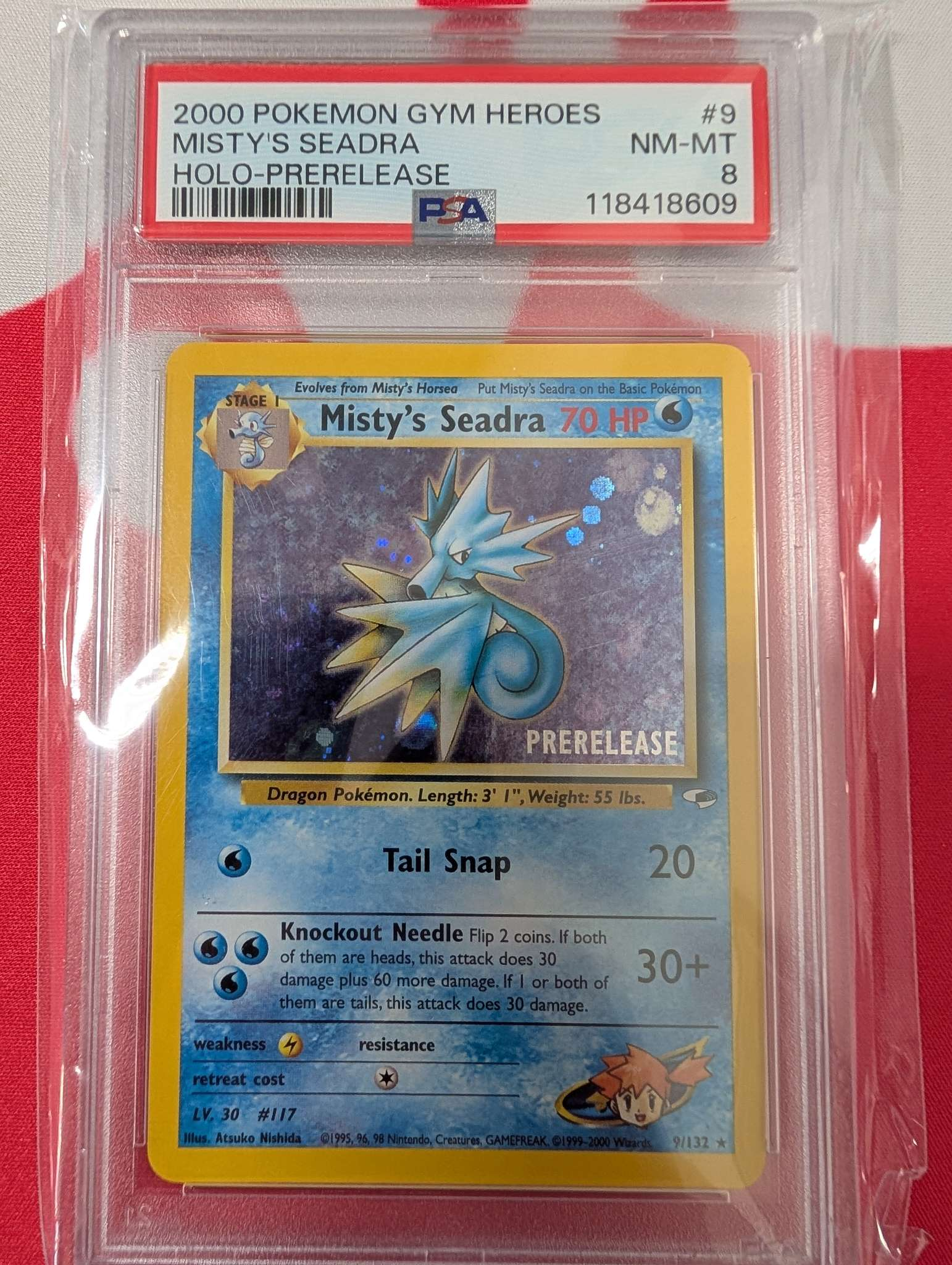 Graded Misty's Seadra 9 Prerelease PSA 8
