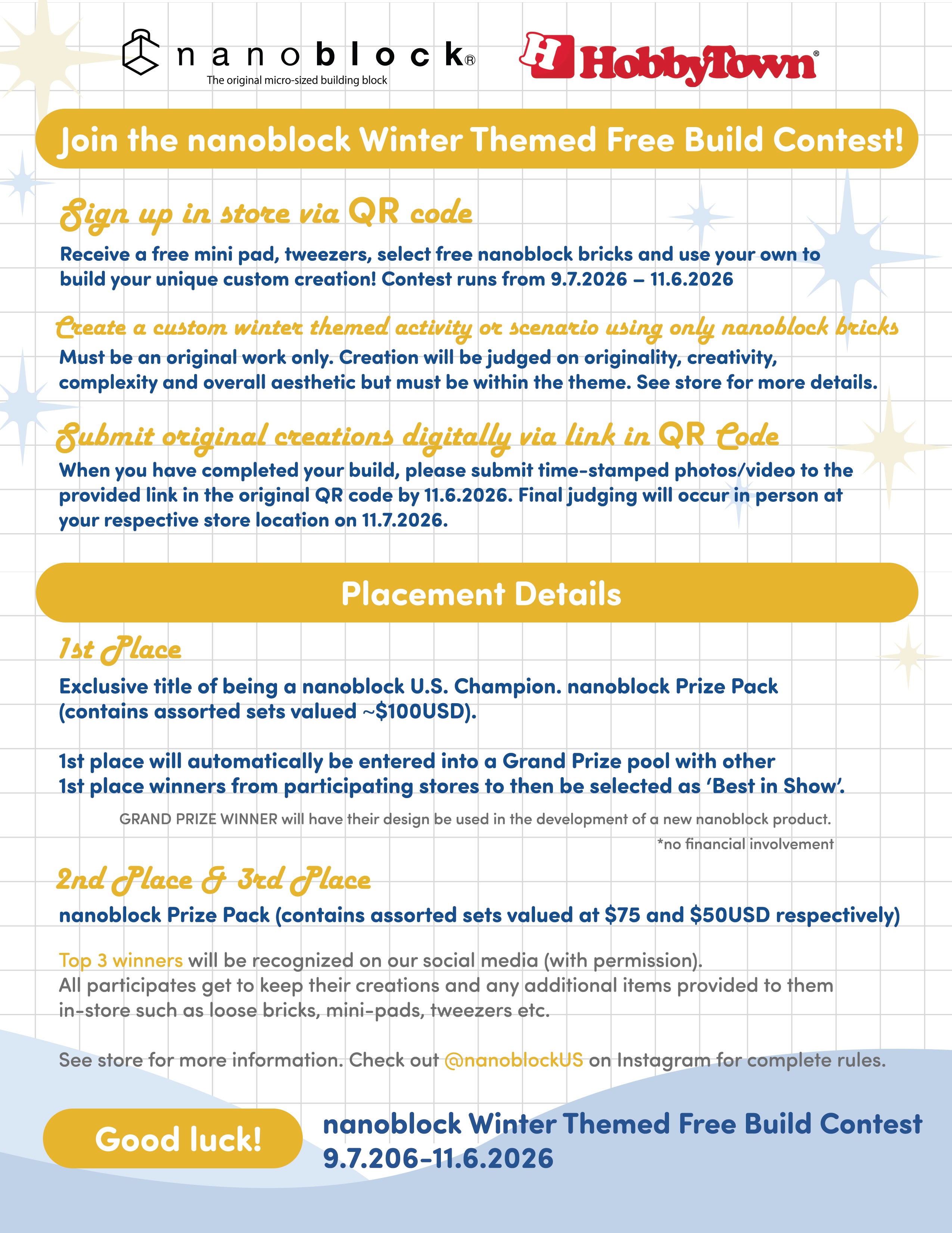 nanoBlock Contest Instructions