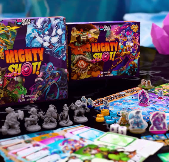 Mighty Shot! board game components